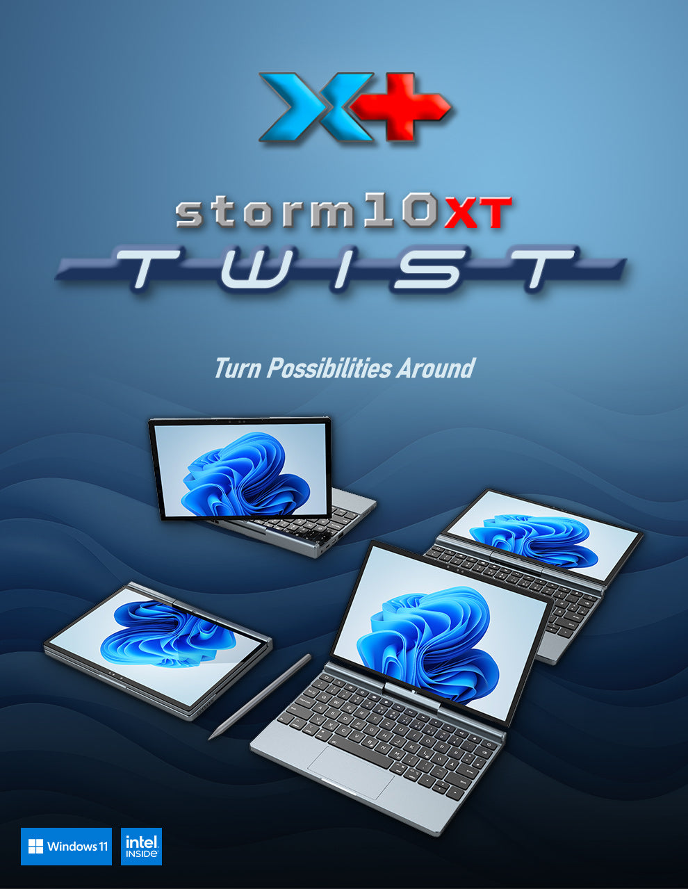 10.1" Laptop - 1215u 2n1 Swivel screen netbook -16GB + 512GB - Storm10XT-Twist