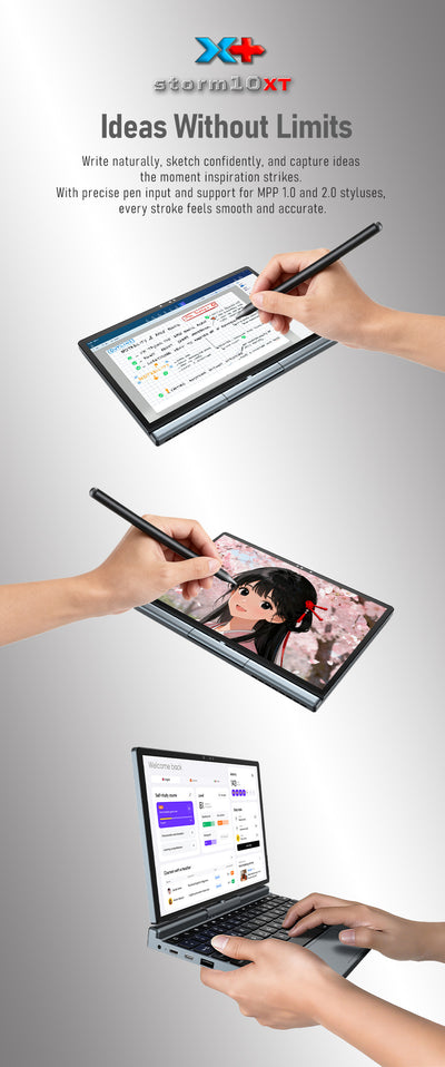 10.1" Laptop - 1215u 2n1 Swivel screen netbook -16GB + 512GB - Storm10XT-Twist