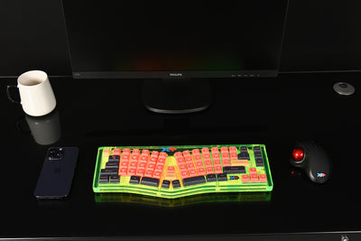 VickyBoard Split Keyboard – Neon Red