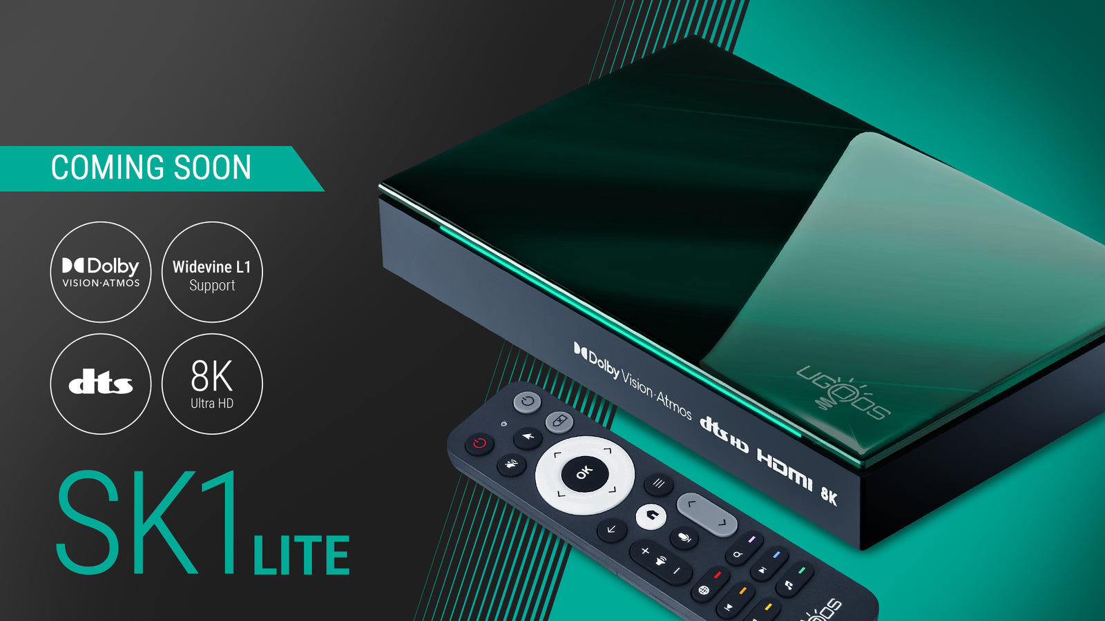 Ugoos SK1 8K UHD TV Box Amlogic S928X-K Android 11.0 LPDDR4 4GB RAM 64GB ROM WiFi6 1000M BT5.2 USB3.0 Support AV1 H.265 8K 60fps VP9 HDR Box - x-plus.store