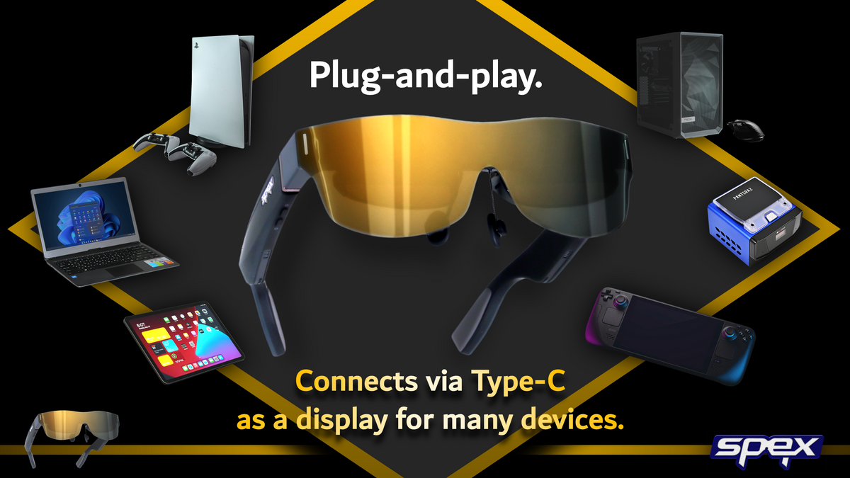 150-inch OLED XR SMART GLASSES - Extended Reality 150" Glasses - SPEX-XR