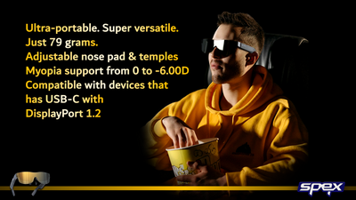 150-inch OLED XR SMART GLASSES - Extended Reality 150" Glasses - SPEX-XR