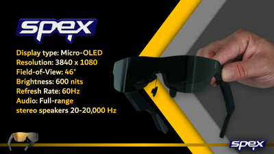 150-inch OLED XR SMART GLASSES - Extended Reality 150" Glasses - SPEX-XR