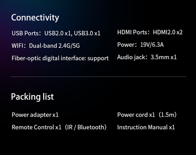 1000 Lumens 100-Inch Android Amlogic T982 Smart Projector - Blaze1K